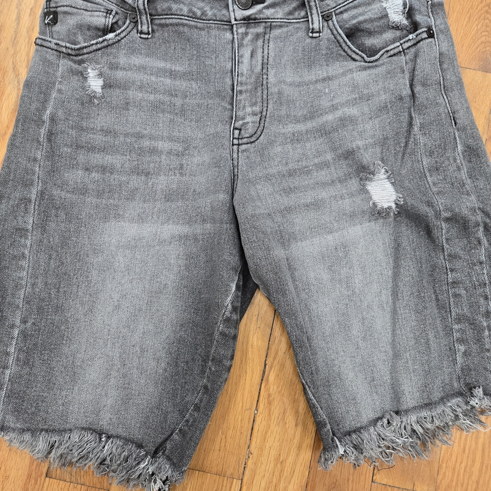 KanCan Gray Distressed Jean Shorts